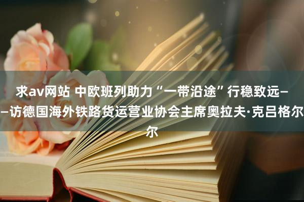 求av网站 中欧班列助力“一带沿途”行稳致远——访德国海外铁路货运营业协会主席奥拉夫·克吕格尔