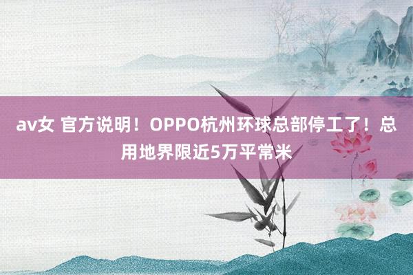 av女 官方说明！OPPO杭州环球总部停工了！总用地界限近5万平常米