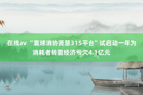 在线av “寰球消协贤慧315平台”试启动一年为消耗者转圜经济亏欠4.1亿元